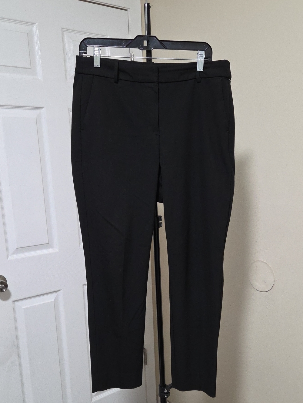 J. Crew Black Tailored Straight-Leg Trousers